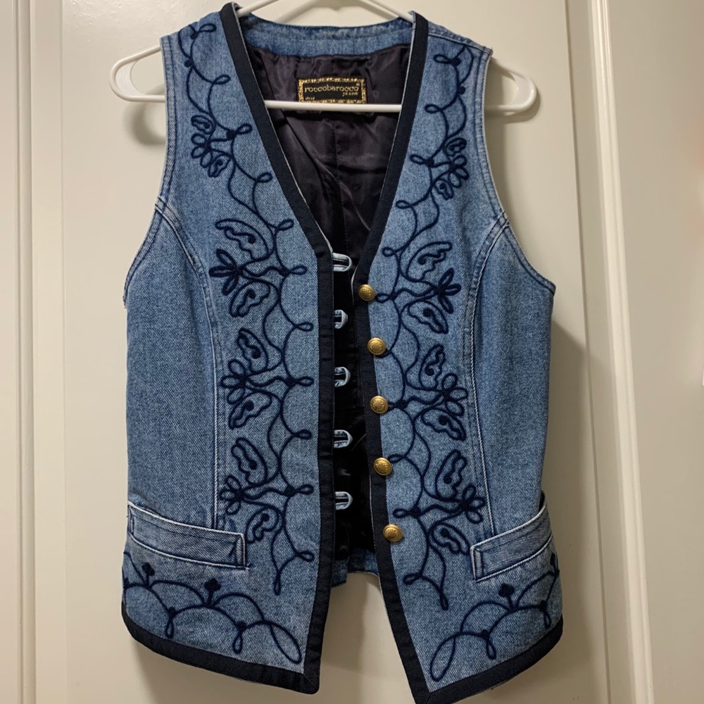 Rocco Barocco Vintage denim vest size 42 (italian)